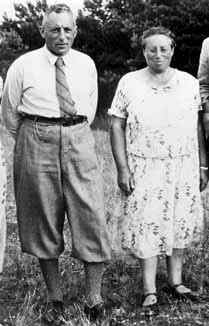 With her brother Fritz Noether
  